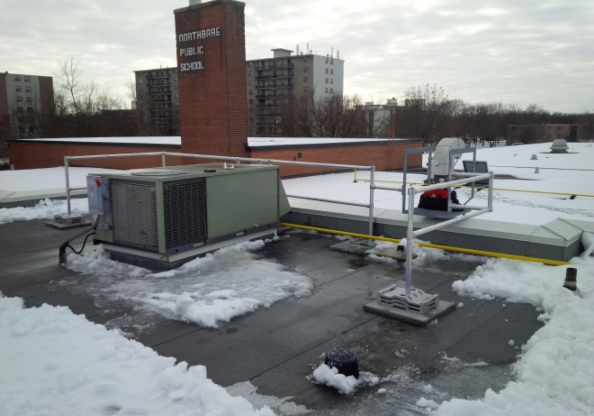 img project PARCS RoofGuard Classic Install at a Public School Ayr Cambridge Kitchene