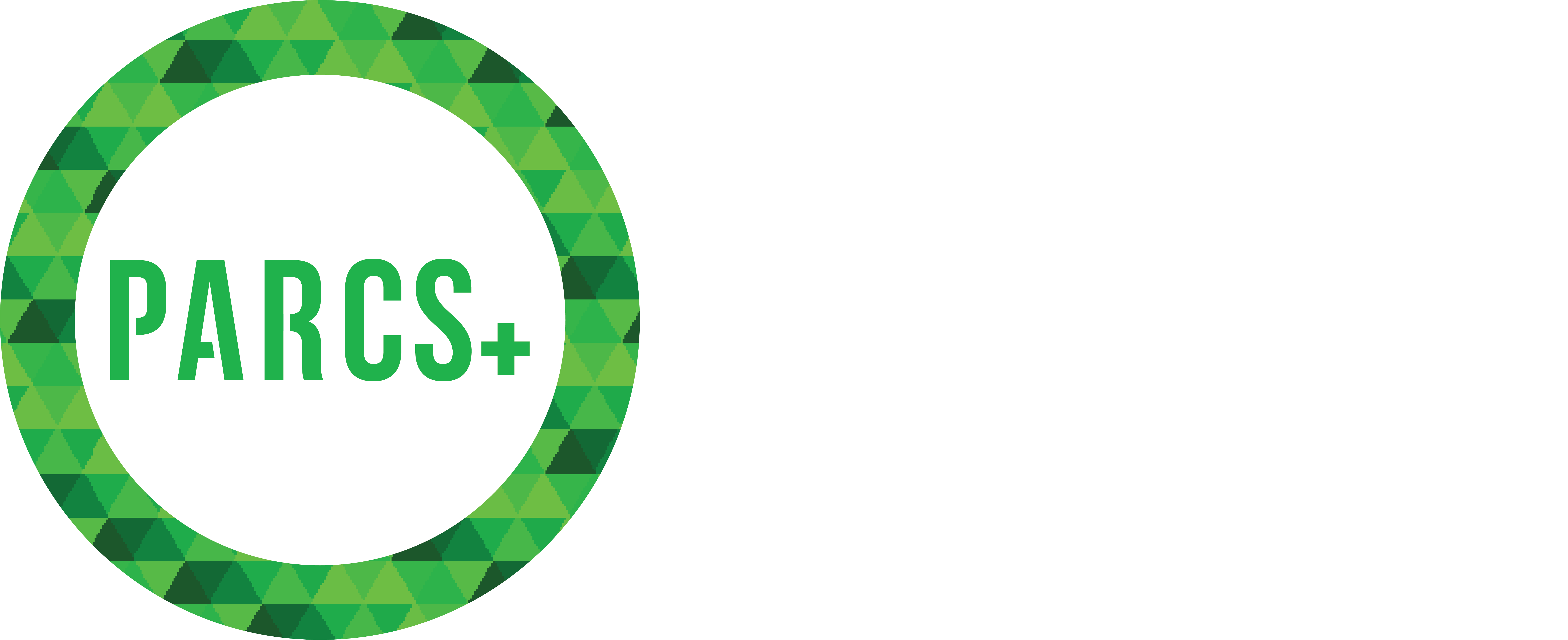 PARCS Logo green triangle vector white